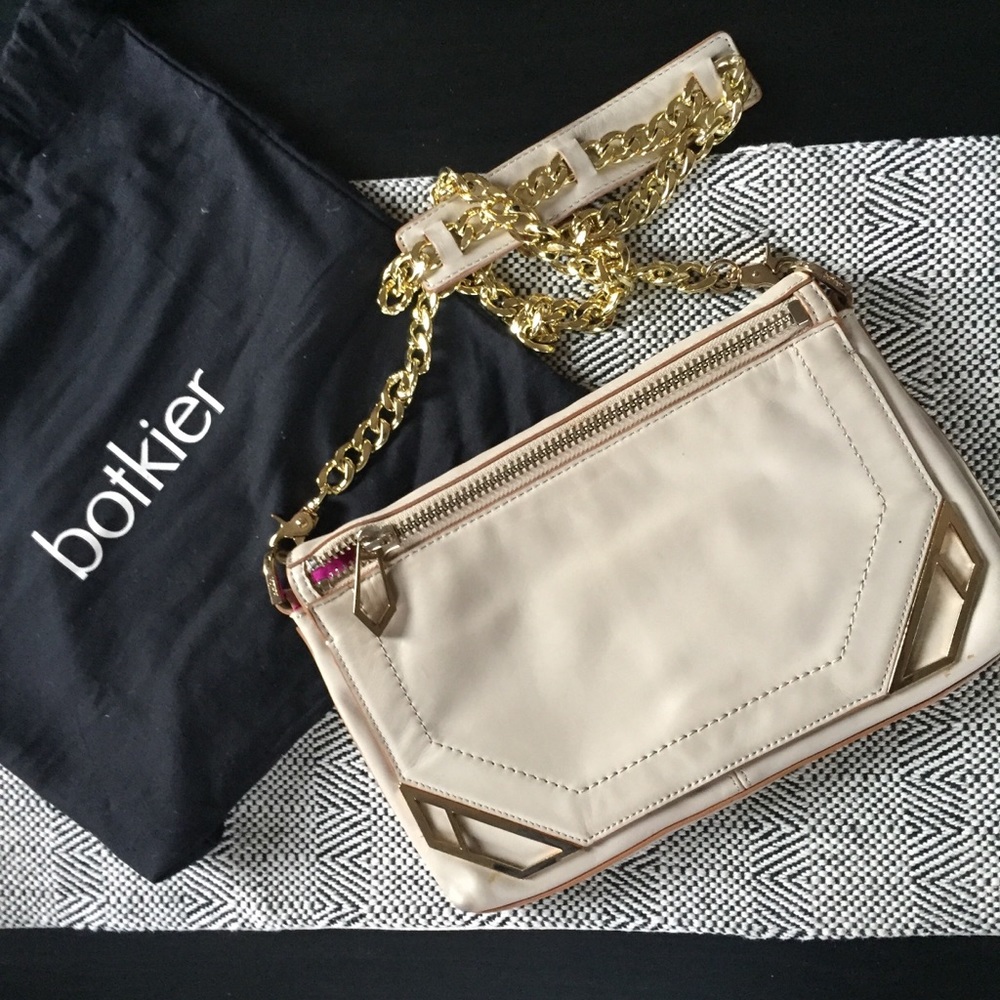 Botkier crossbody purse / clutch nude and gold